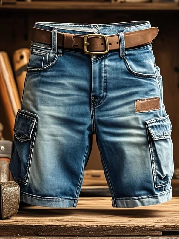 Pantaloncini Jeans da Uomo Retrò Classici da Esterno