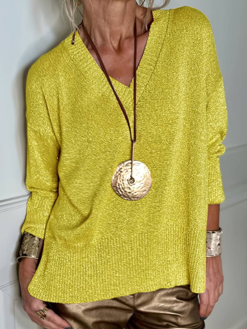 Migle - Maglione a Maniche Lunghe Con Scollo a V - Image 2