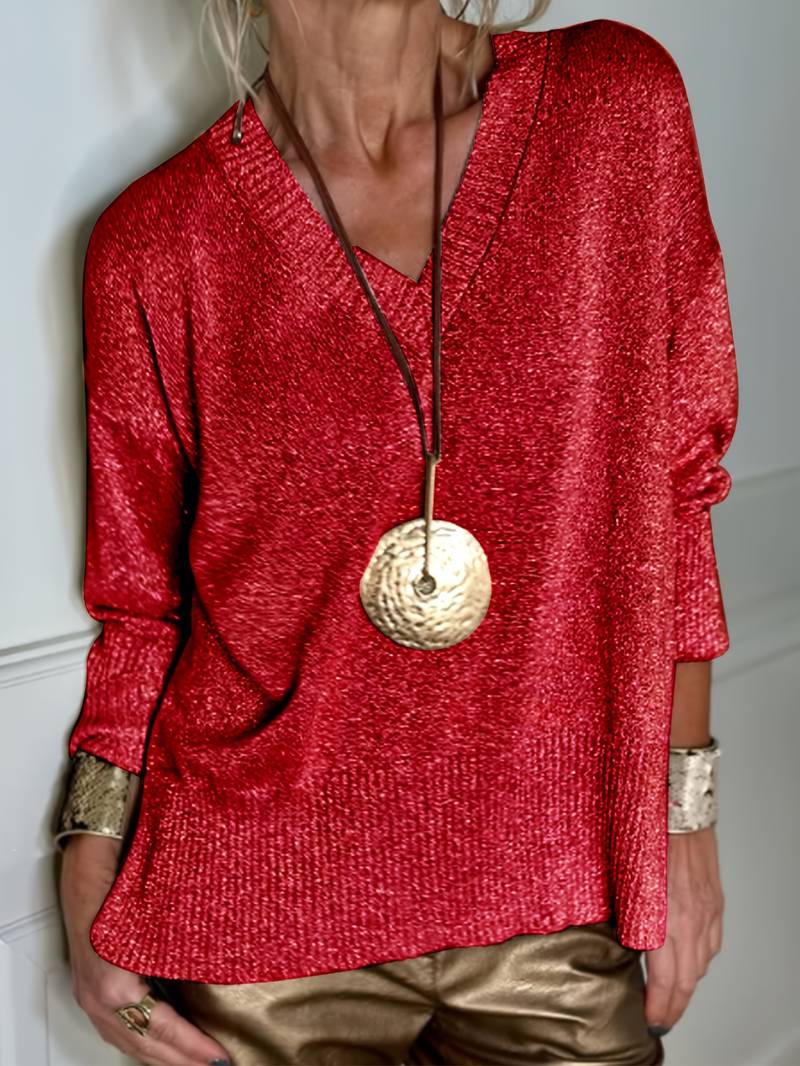 Migle - Maglione a Maniche Lunghe Con Scollo a V - Image 3