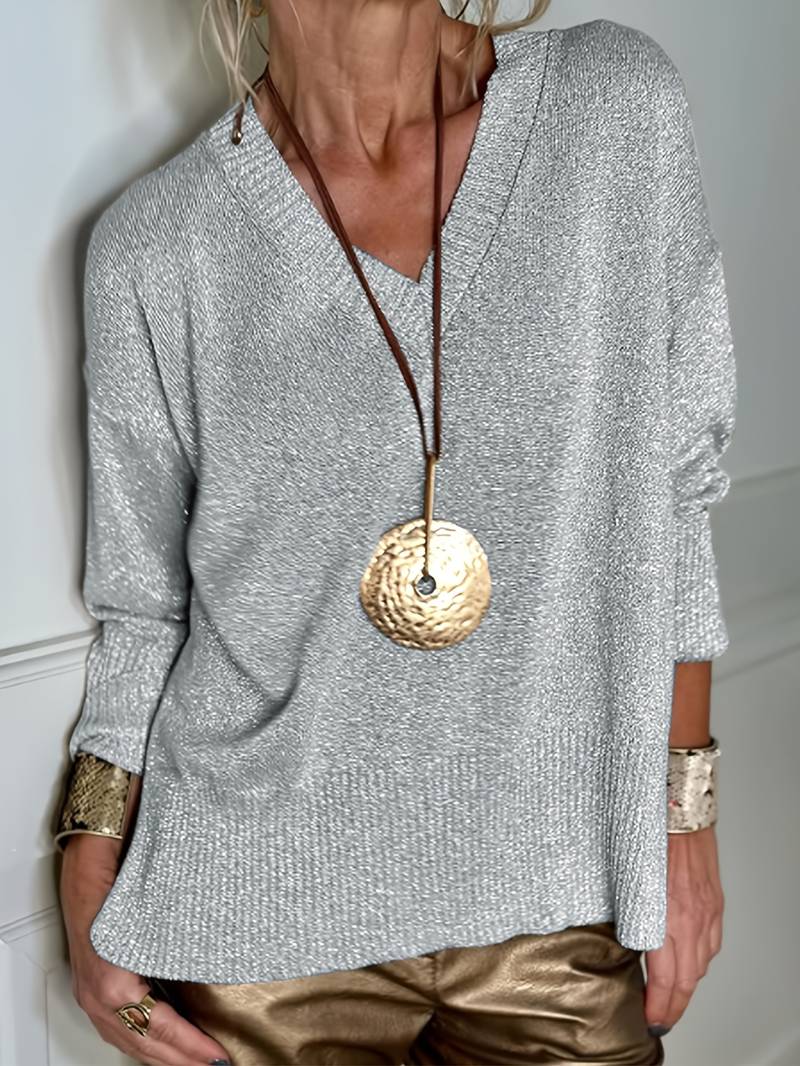 Migle - Maglione a Maniche Lunghe Con Scollo a V - Image 5