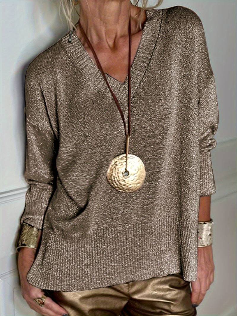 Migle - Maglione a Maniche Lunghe Con Scollo a V - Image 7