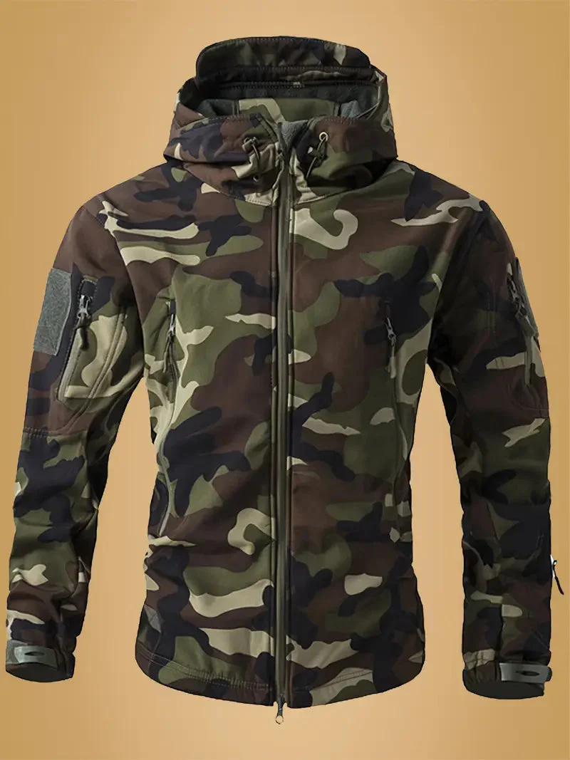 Mikel - Cappotto Militare Con Collo Alto e Cappuccio