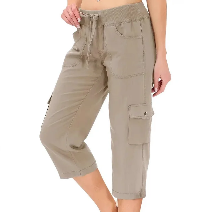 Mileni - Comodi Pantaloni Capri a Vita Alta Con Pratiche Tasche - Image 2
