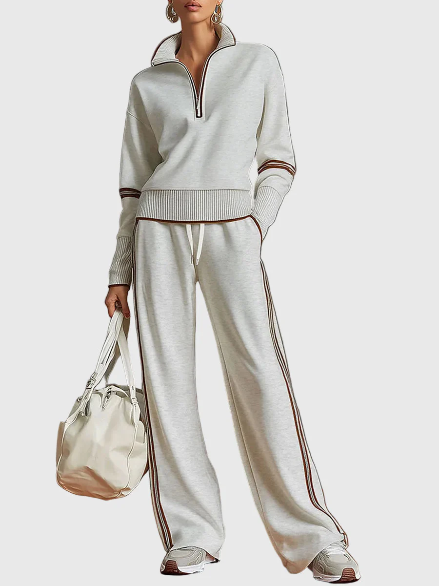 Minrada - Set Composto da Camicetta e Pantaloni a Pieghe larghe