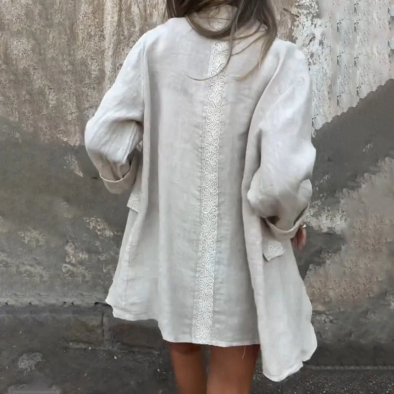 Mirana - Camicetta Aperta In Cotone e Lino - Image 8