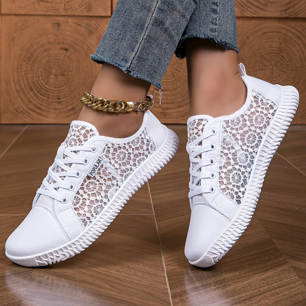 Mireya - Elegante Sneaker Leggera In Pizzo - Image 4