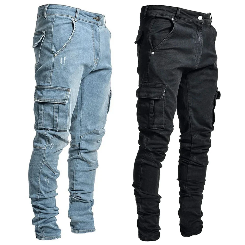 Mondriaan - Jeans Elasticizzati Con Tasche Multiplo - Image 6