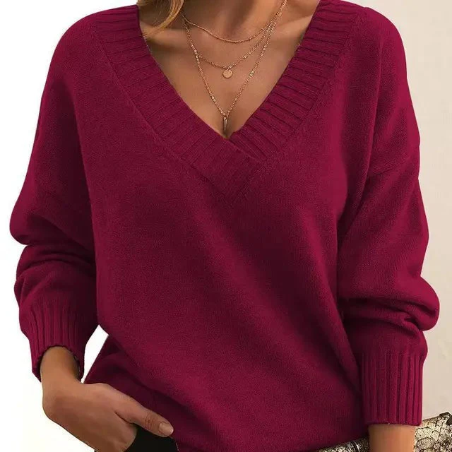 Mordane - Elegante Maglione a Maniche Lunghe Con Scollo a V - Image 10