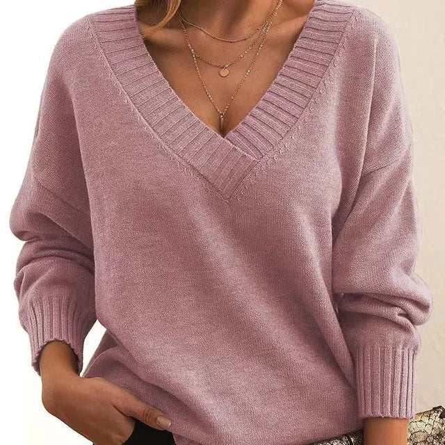 Mordane - Elegante Maglione a Maniche Lunghe Con Scollo a V - Image 11