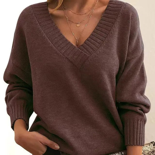 Mordane - Elegante Maglione a Maniche Lunghe Con Scollo a V - Image 12