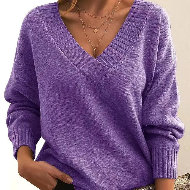 Mordane - Elegante Maglione a Maniche Lunghe Con Scollo a V - Image 3