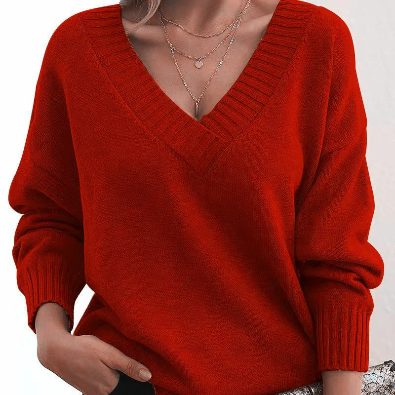 Mordane - Elegante Maglione a Maniche Lunghe Con Scollo a V - Image 5