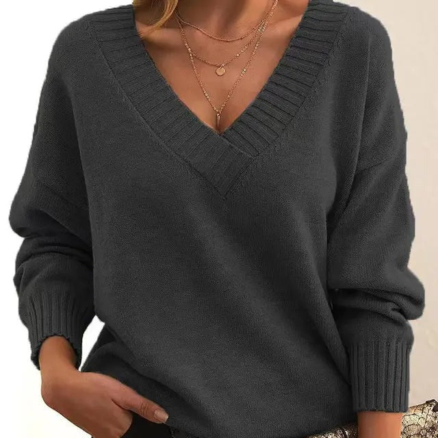 Mordane - Elegante Maglione a Maniche Lunghe Con Scollo a V - Image 8
