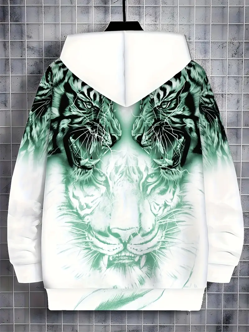 Murillo - Giacca Casual Con Cappuccio e Maniche Lunghe Con Stampa Tigre - Image 10