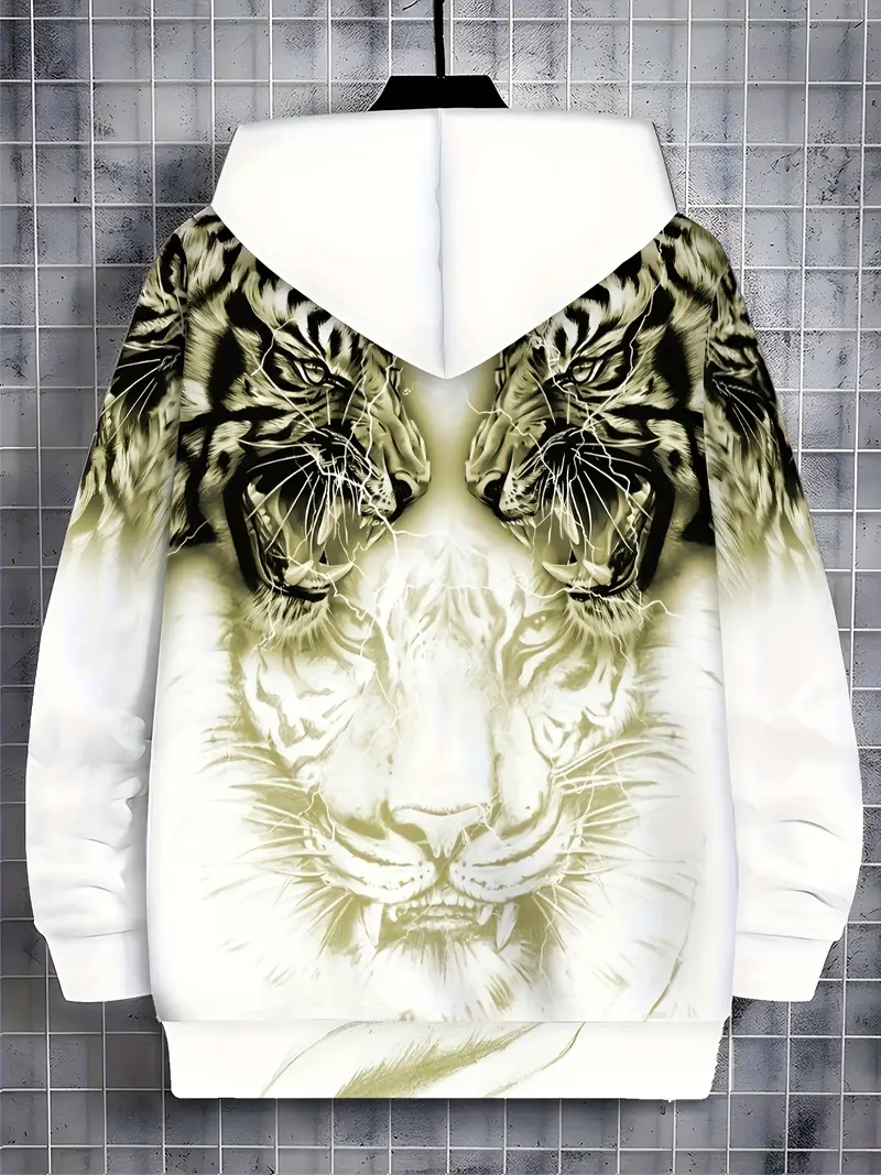 Murillo - Giacca Casual Con Cappuccio e Maniche Lunghe Con Stampa Tigre - Image 13