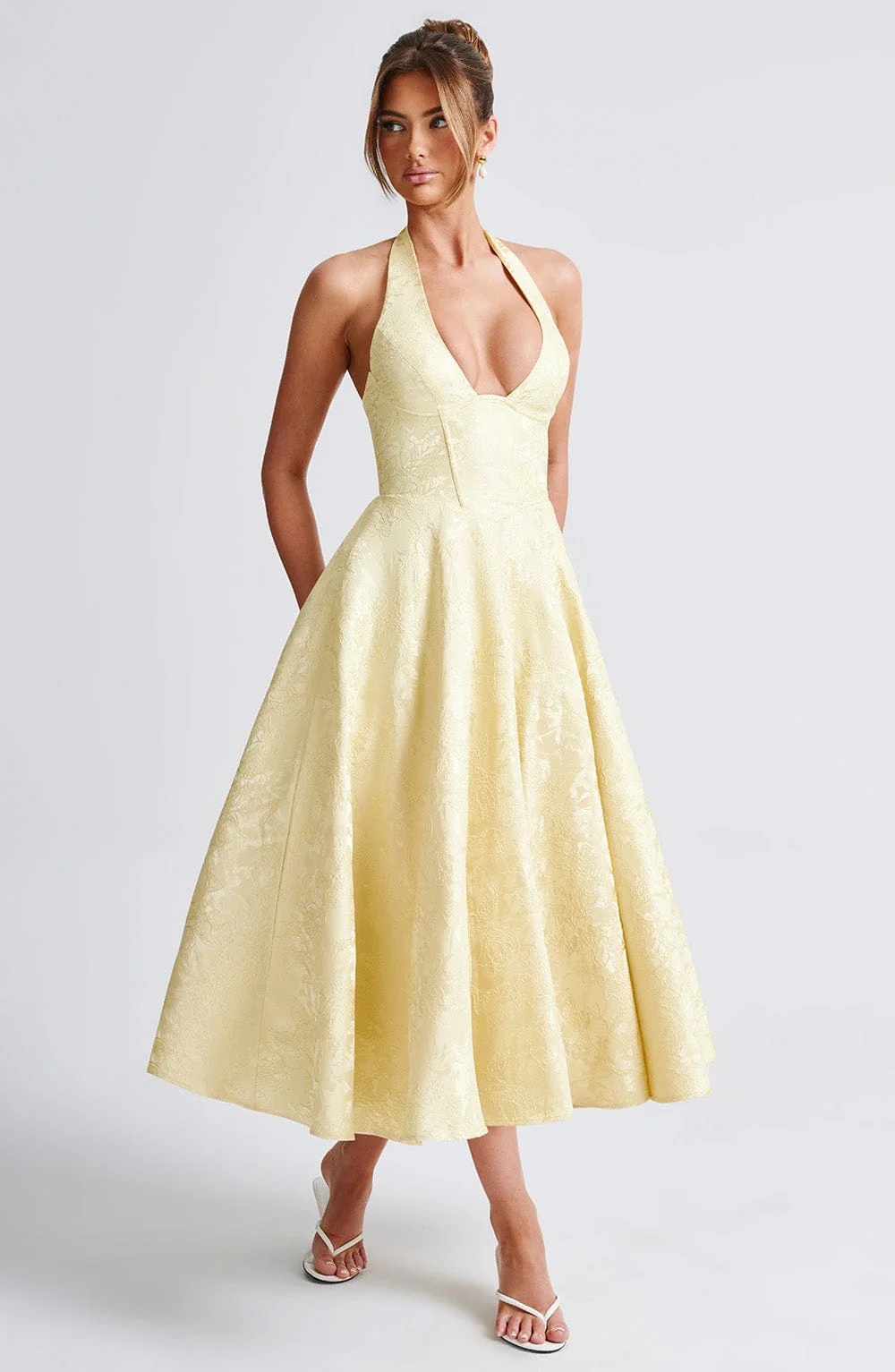 Myra - Abito Midi Alla Moda Con Scollo All'americana - Image 11