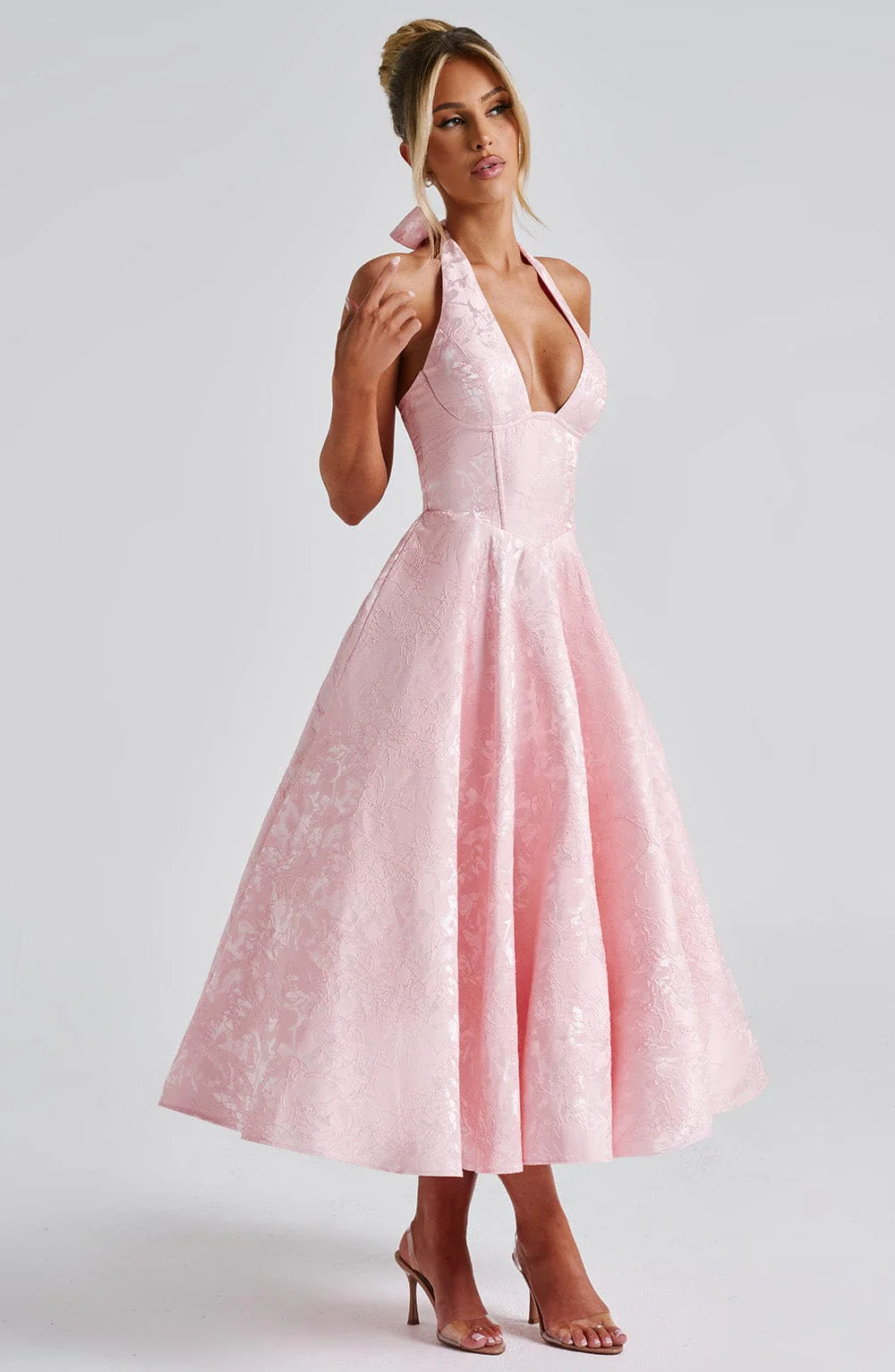 Myra - Abito Midi Alla Moda Con Scollo All'americana - Image 13