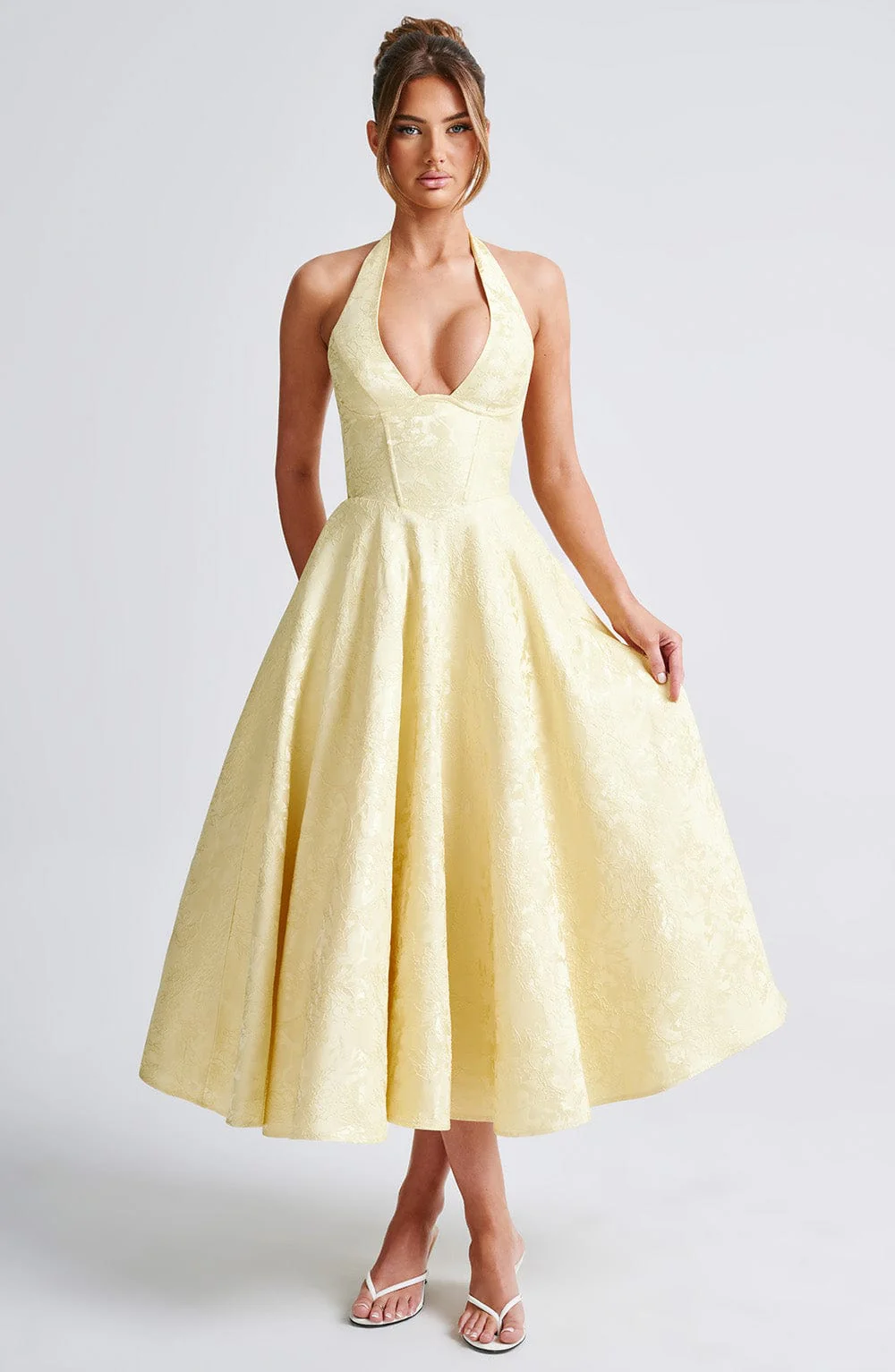 Myra - Abito Midi Alla Moda Con Scollo All'americana - Image 2