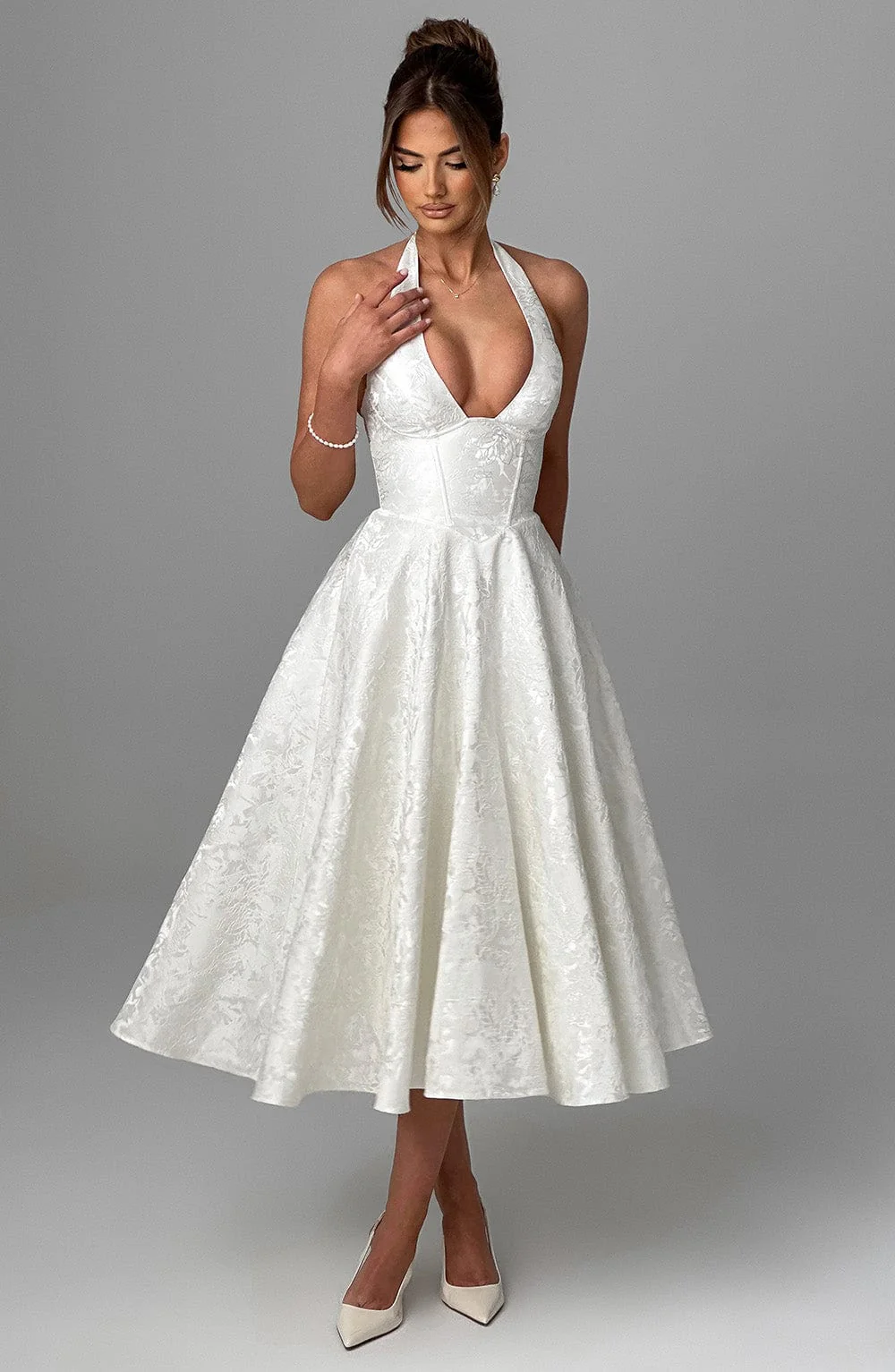 Myra - Abito Midi Alla Moda Con Scollo All'americana - Image 5
