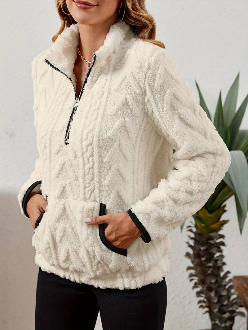 Naama - Maglione Elegante Con Mezza Zip e Tasca - Image 12
