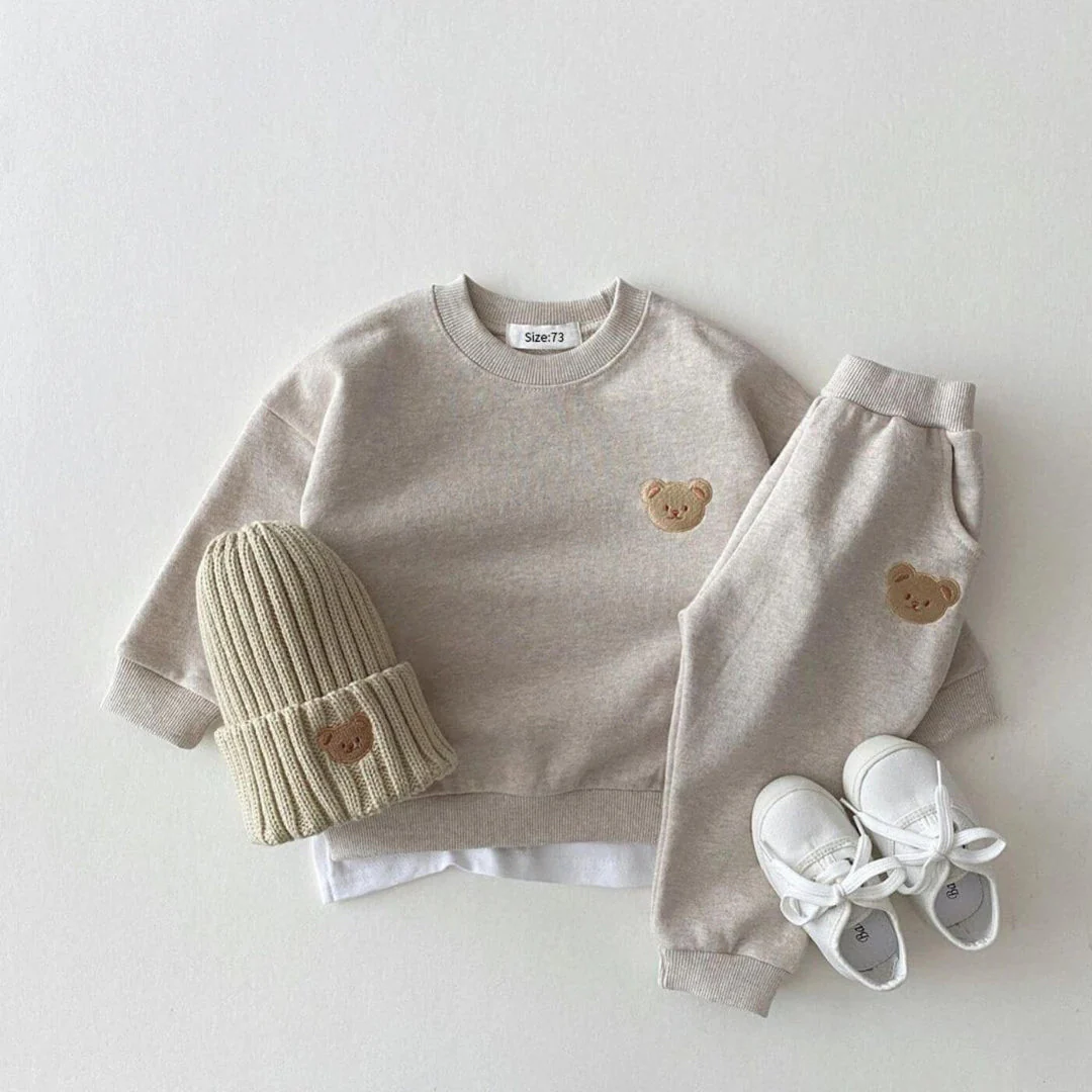 Naiara - Eleganti Orso Stampa Abbigliamento Set - Image 4