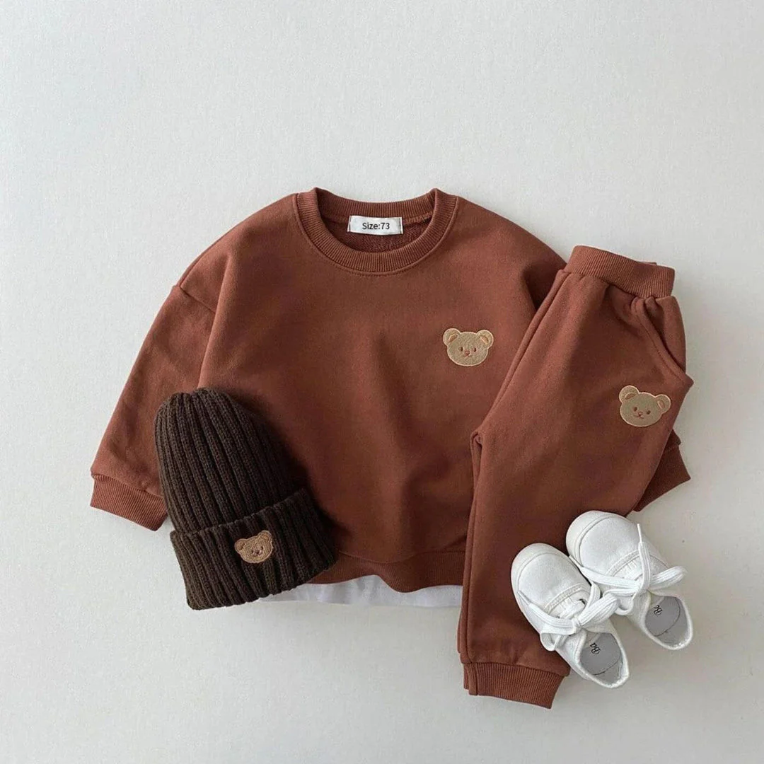 Naiara - Eleganti Orso Stampa Abbigliamento Set - Image 5