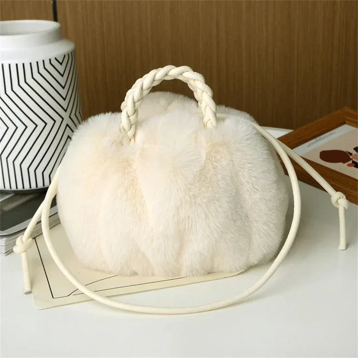 Narnia - Borsa a Tracolla in Peluche Color Zucca - Image 3