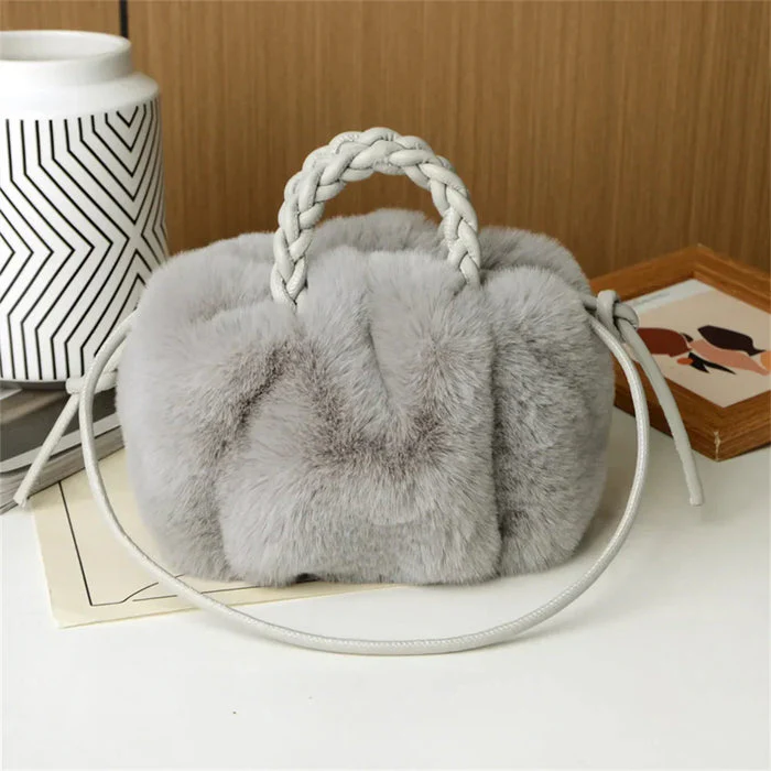 Narnia - Borsa a Tracolla in Peluche Color Zucca - Image 4