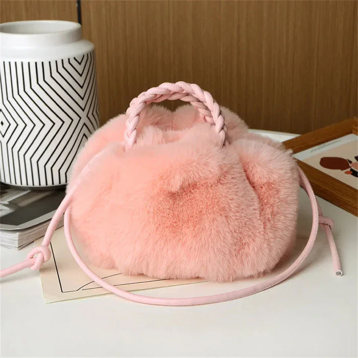 Narnia - Borsa a Tracolla in Peluche Color Zucca - Image 6