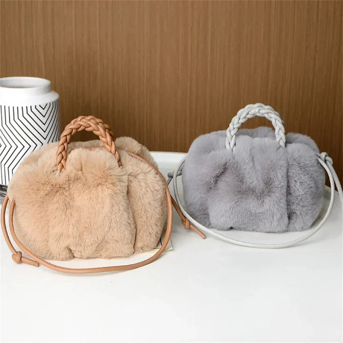 Narnia - Borsa a Tracolla in Peluche Color Zucca - Image 7