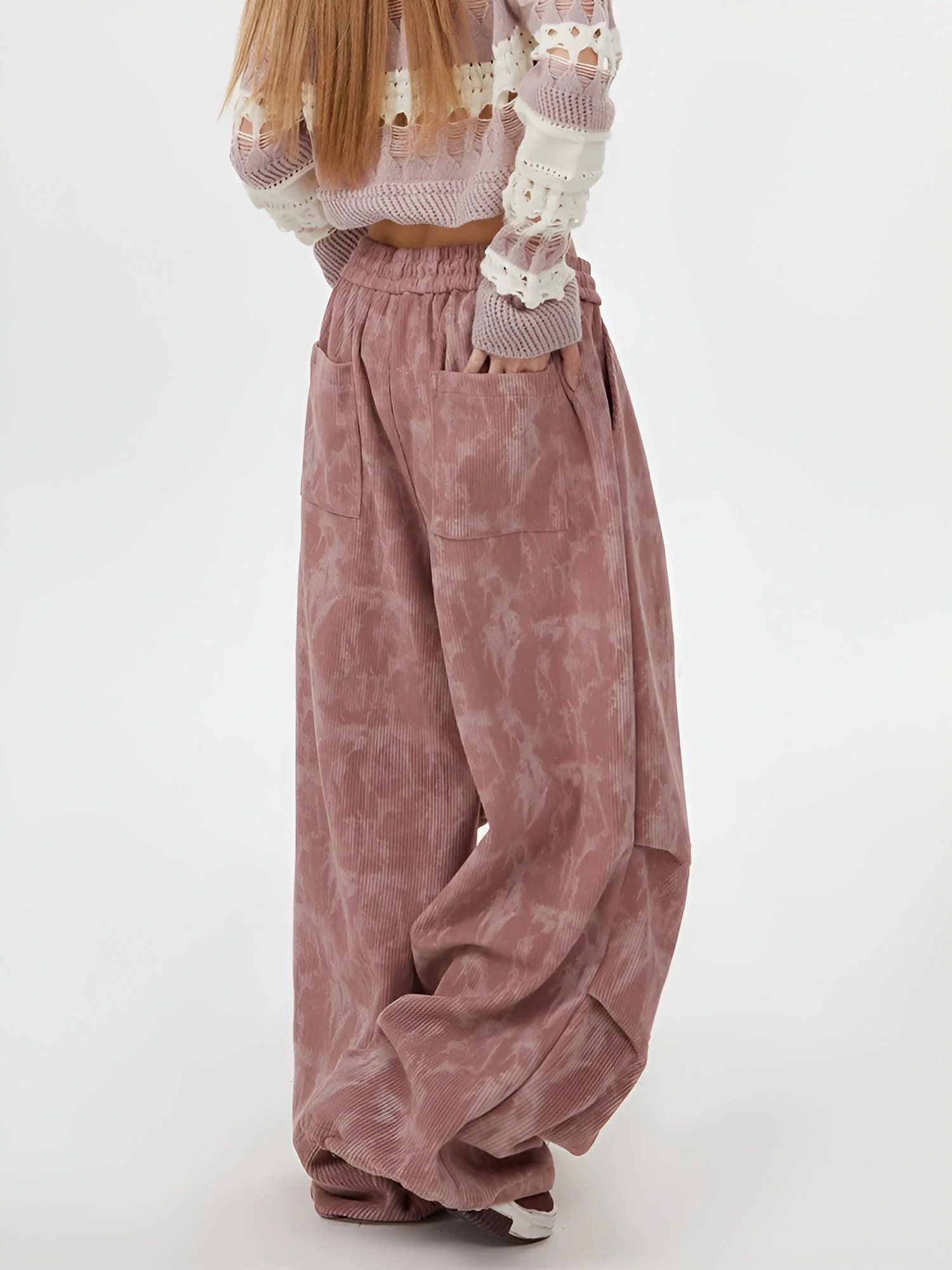 Natasia - Pantaloni a Gamba Larga e Vita Elastica - Image 10