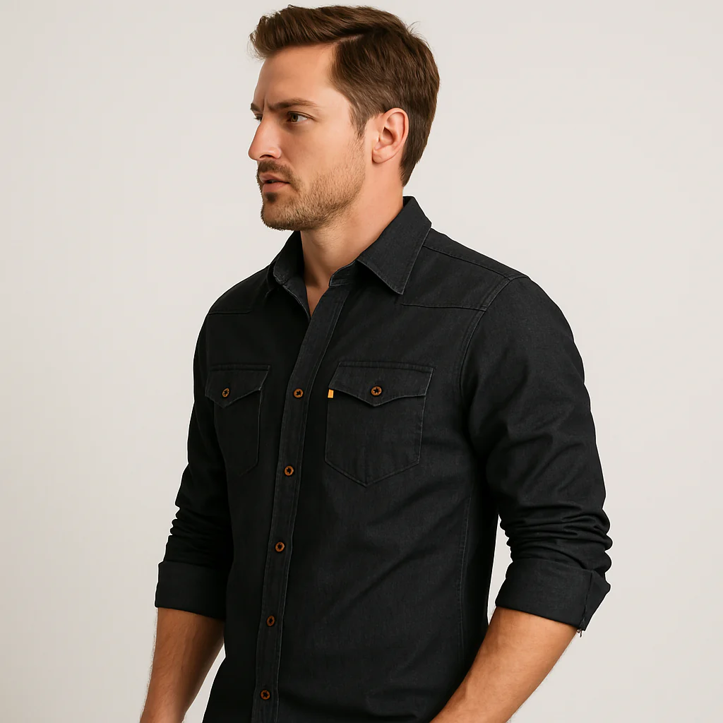 Nathanial - Camicia in Cotone Denim - Image 5