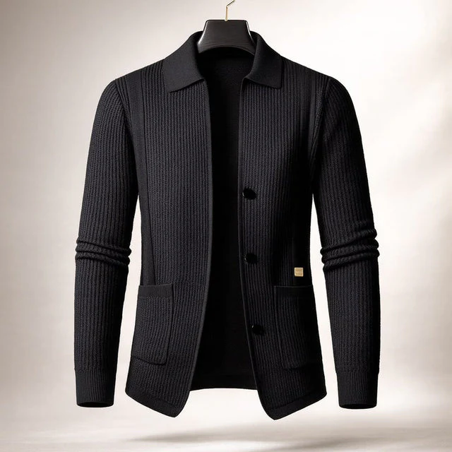Nawed - Cardiigan Slim Fit Con Revers in Maglia - Image 2