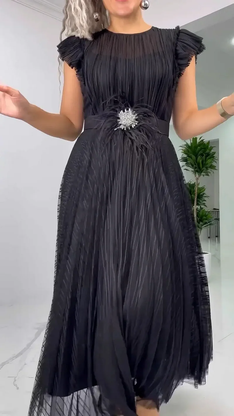 Naysha - Elegante Abito in Chiffon di Seta - Image 2