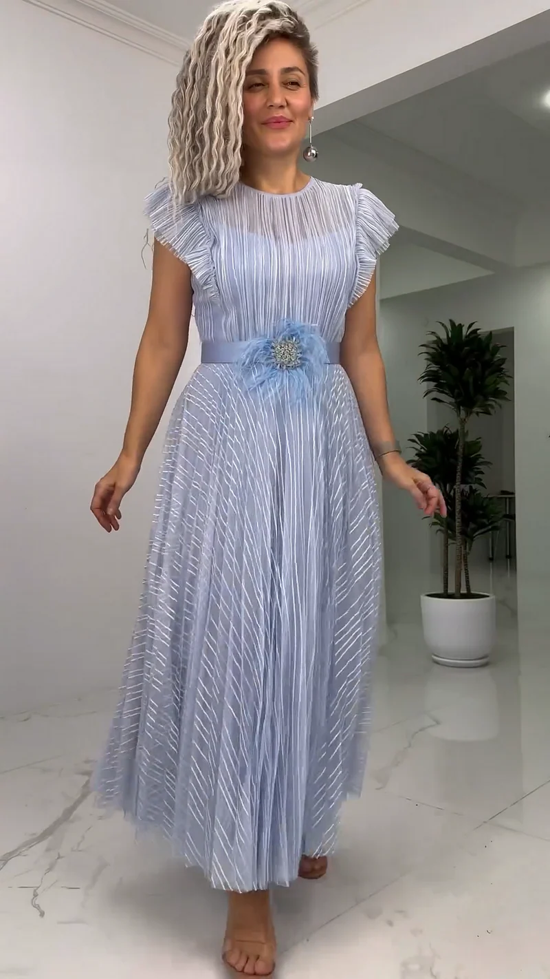 Naysha - Elegante Abito in Chiffon di Seta - Image 4
