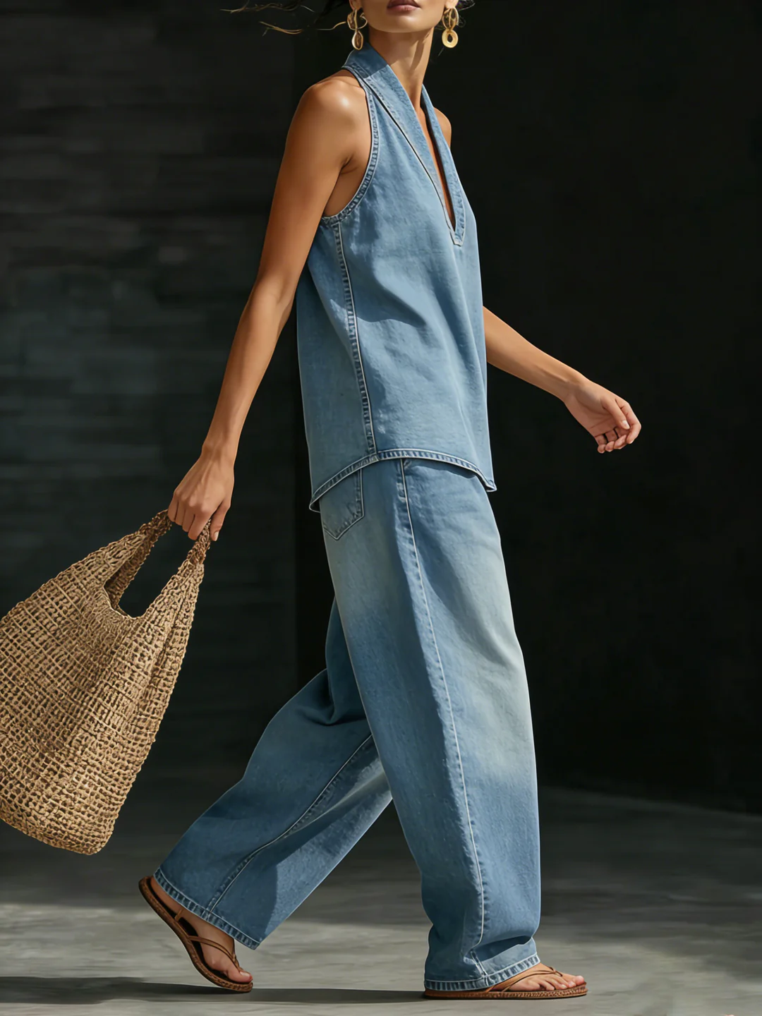 Nechia - Set Casual in Denim a Due Pezzi - Image 7