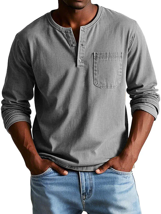 Neil - Camicia Vintage A Maniche Lunghe
