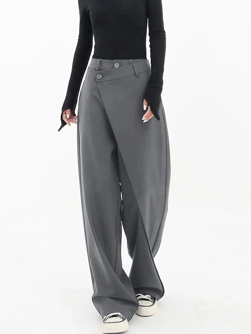 Nela - Pantaloni Sartoriali a Vita Alta Con Fondo Asimmetrico - Image 2