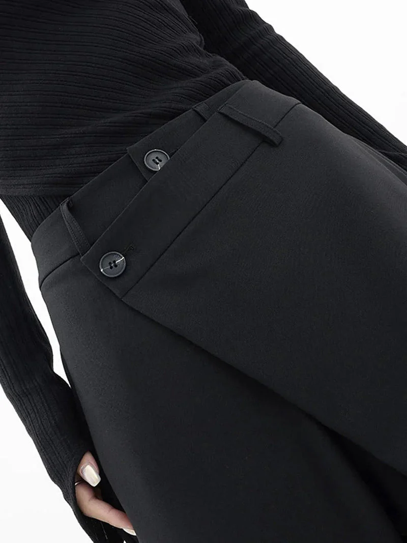 Nela - Pantaloni Sartoriali a Vita Alta Con Fondo Asimmetrico - Image 8