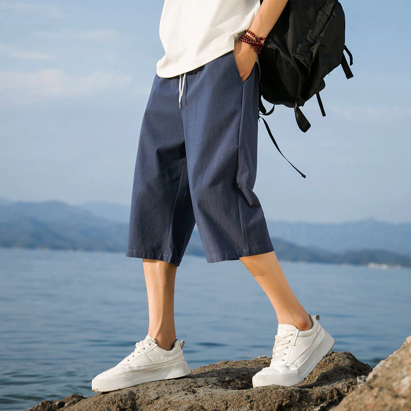 Nelson - Eleganti Pantaloncini in Cotone e Lino - Image 2