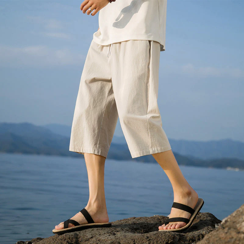 Nelson - Eleganti Pantaloncini in Cotone e Lino - Image 6