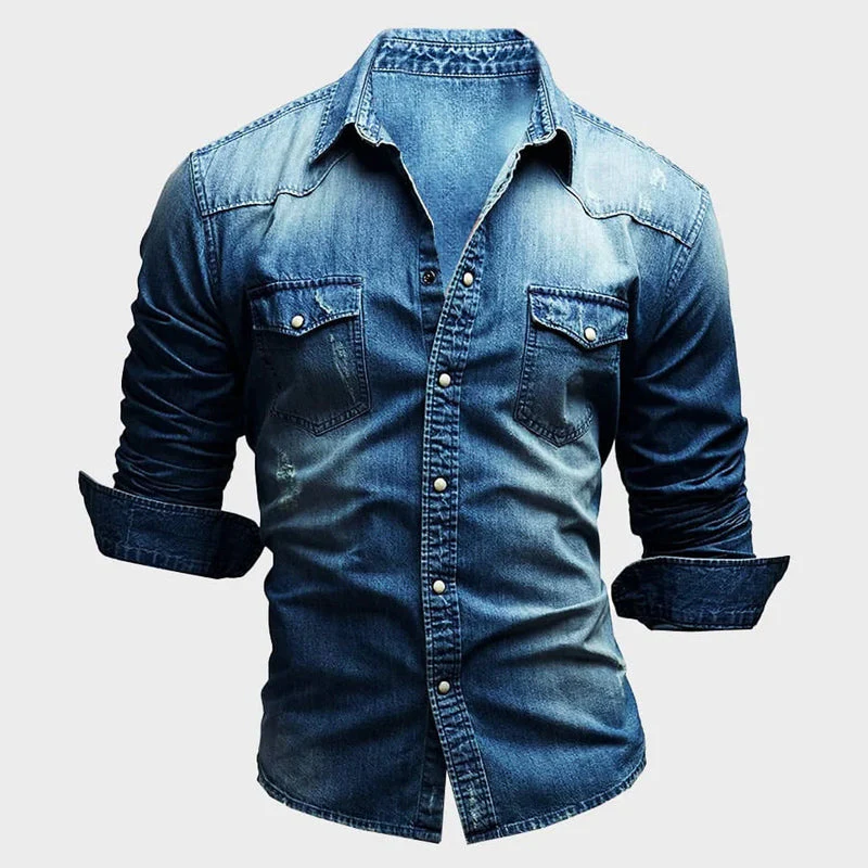 Nemanja - Elegante Camicia In Denim Con Tasche - Image 6