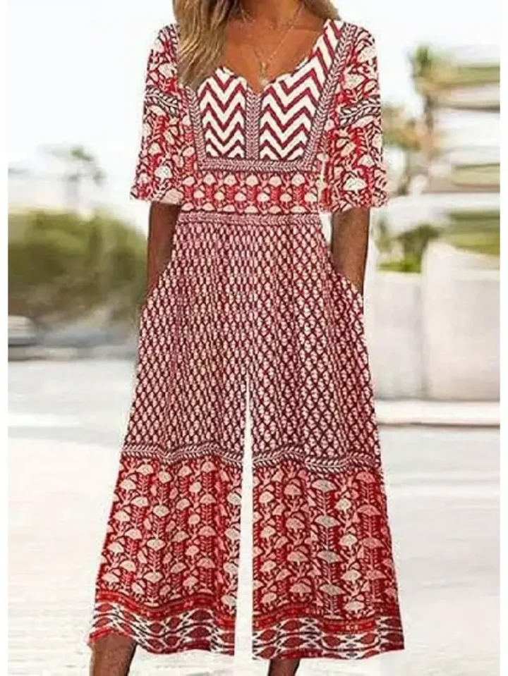 Nerina - Vintage Boho Tuta Con Floreale Stampa - Image 2