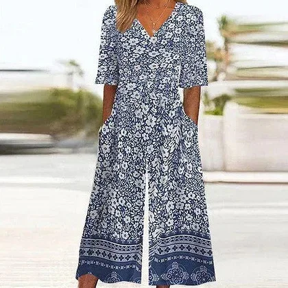 Nerina - Vintage Boho Tuta Con Floreale Stampa - Image 3