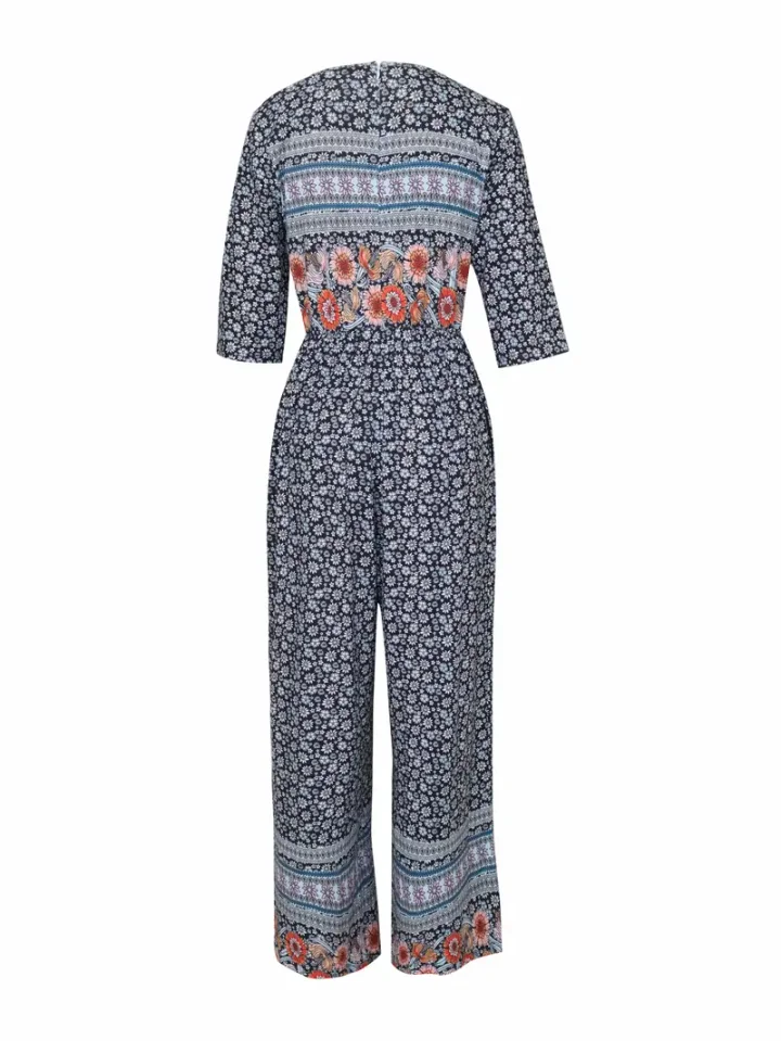 Nerina - Vintage Boho Tuta Con Floreale Stampa - Image 7