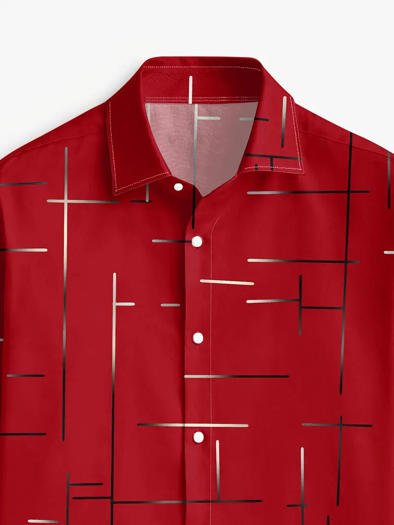 Nerio - Camicia a Maniche Lunghe Con Stampa Geometrica - Image 16