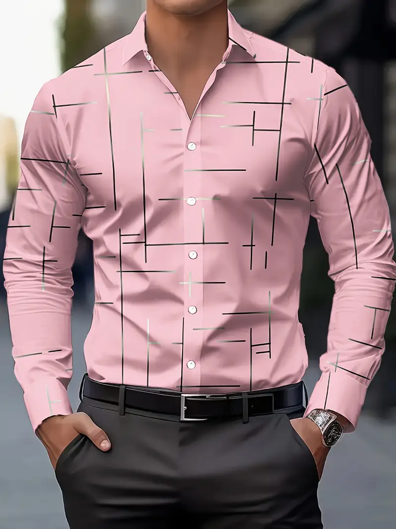 Nerio - Camicia a Maniche Lunghe Con Stampa Geometrica - Image 2