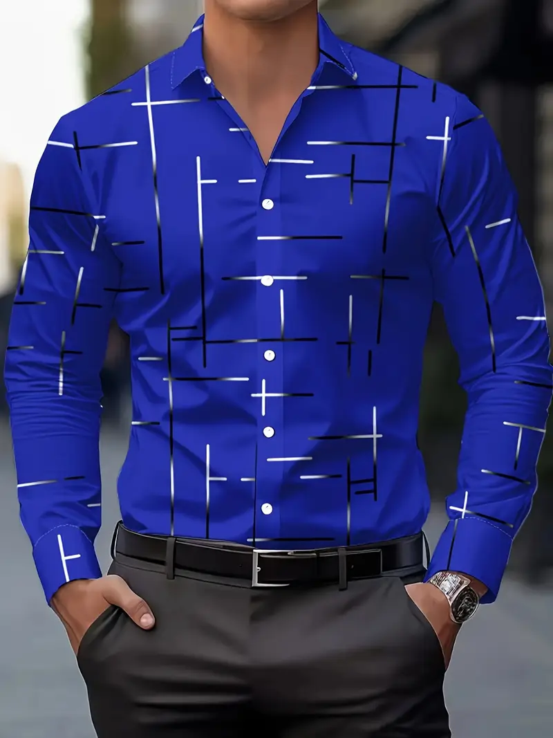 Nerio - Camicia a Maniche Lunghe Con Stampa Geometrica - Image 8