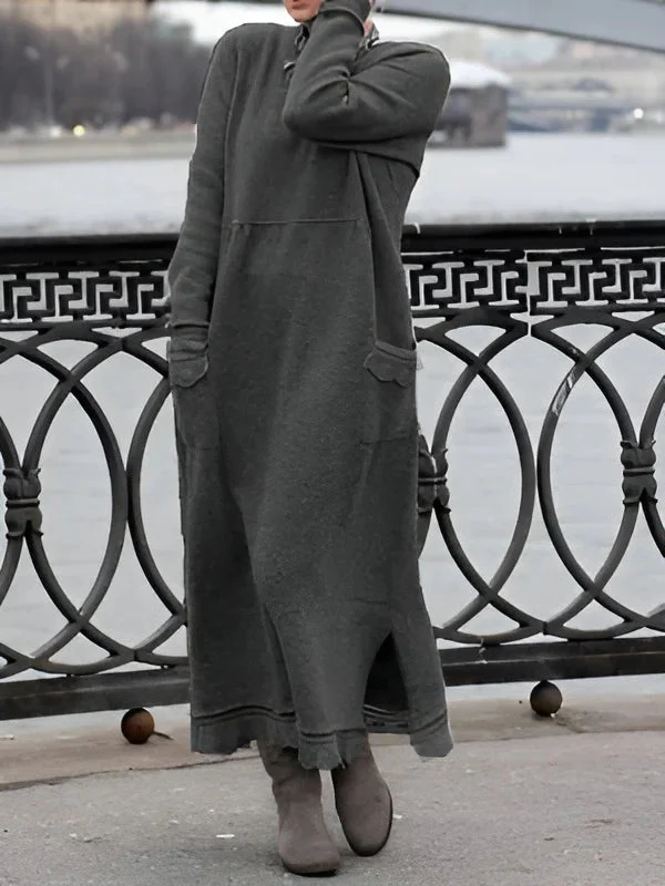 Nesrin - Abito Casual a Maniche Lunghe Con Scollo Rotondo