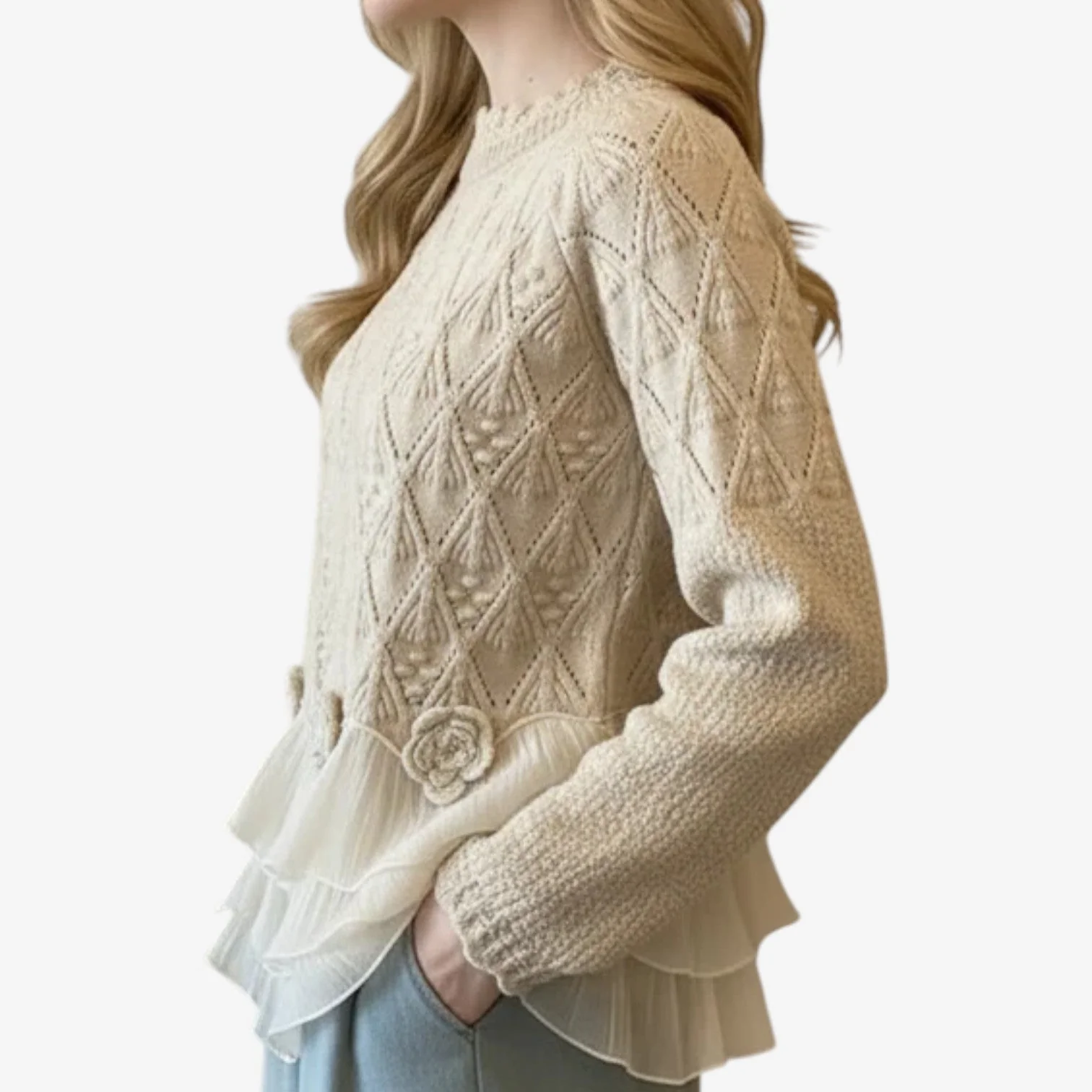 Nessa - Maglione con Collo Rotondo e Trama - Image 2